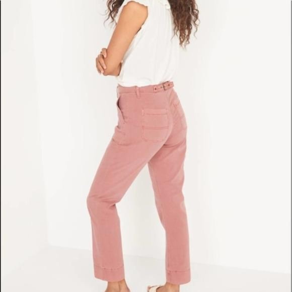 old navy high-waisted straight canvas workwear pants for women New - Picture 3 of 4